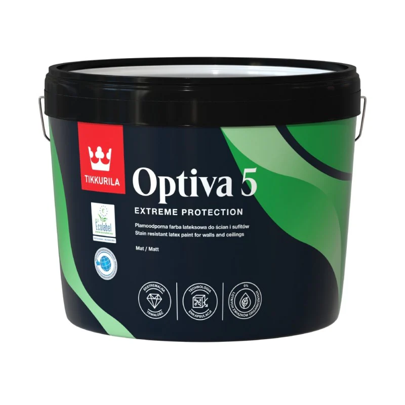 TIKKURILA OPTIVA MATT 5 – vopsea lavabilă acrilică cu conținut de latex pentru interior