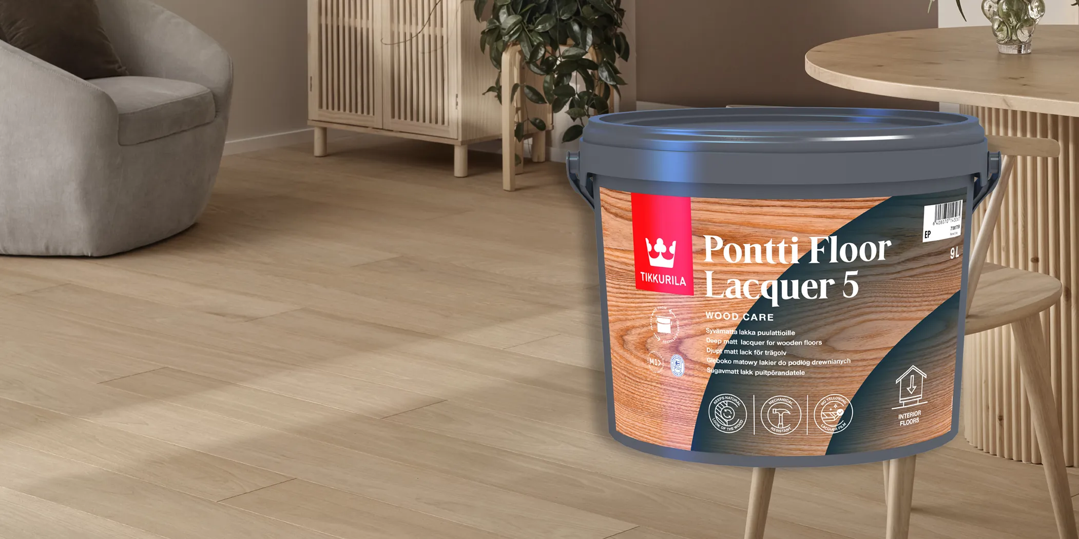 Parchet nou fără renovări costisitoare: soluția Pontti Floor de la Tikkurila